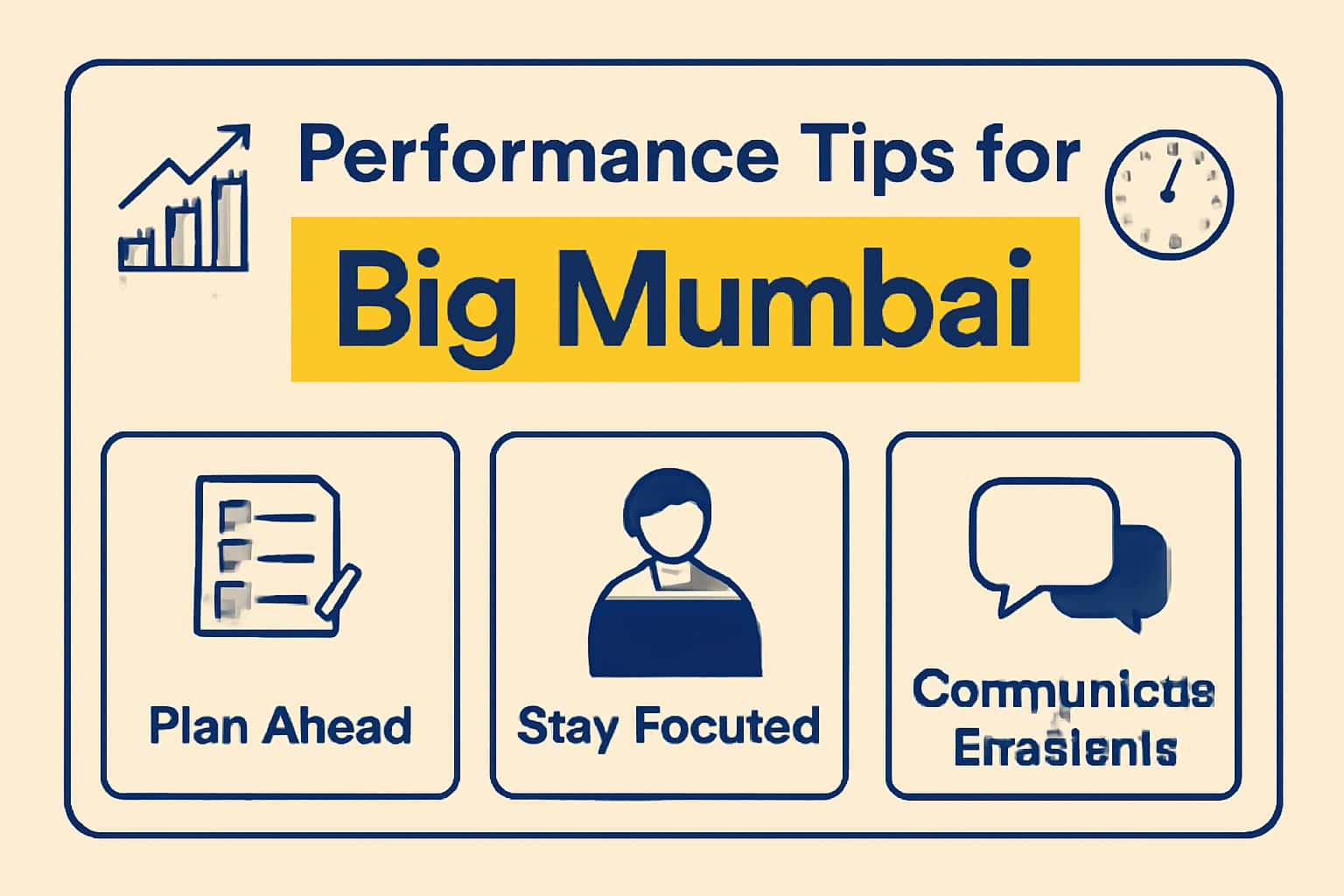 An informative graphic illustrating key performance tips for Big mumbai.