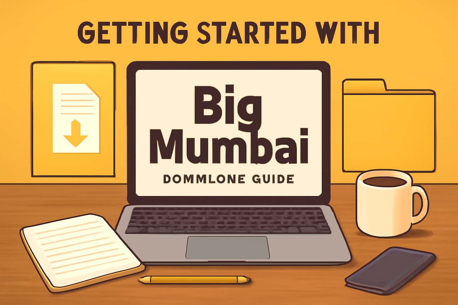 Informational scene about downloading the Big mumbai app.