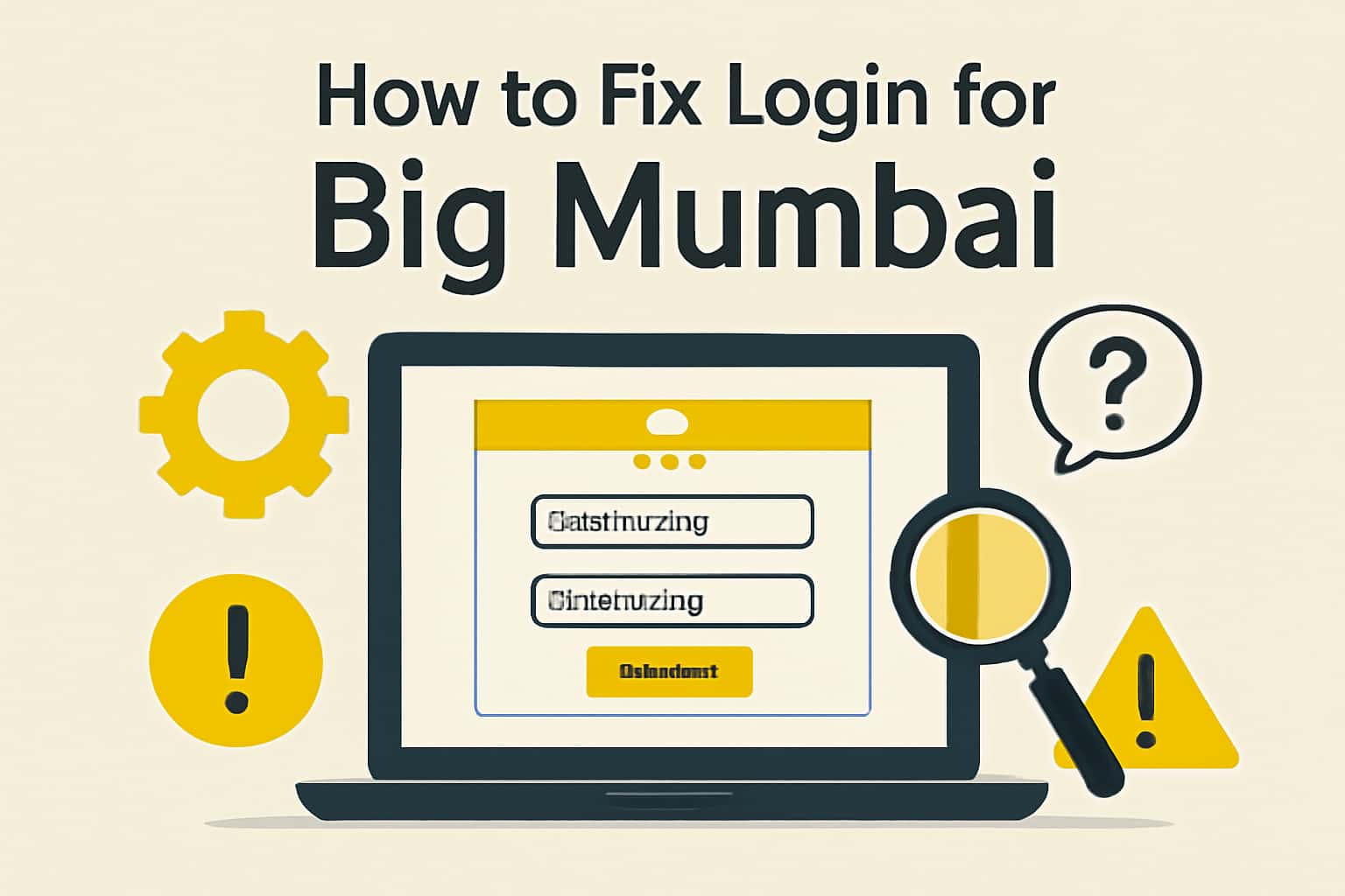 Visual representation of troubleshooting login issues for Big mumbai with a focus on user interface.