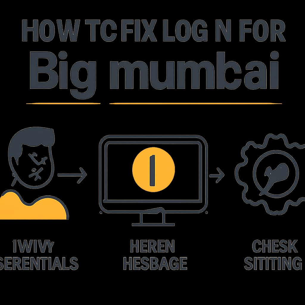 Illustration of steps to troubleshoot login for Big mumbai.