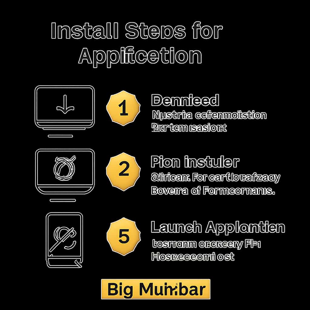Educational illustration detailing the installation process for Big mumbai Application.