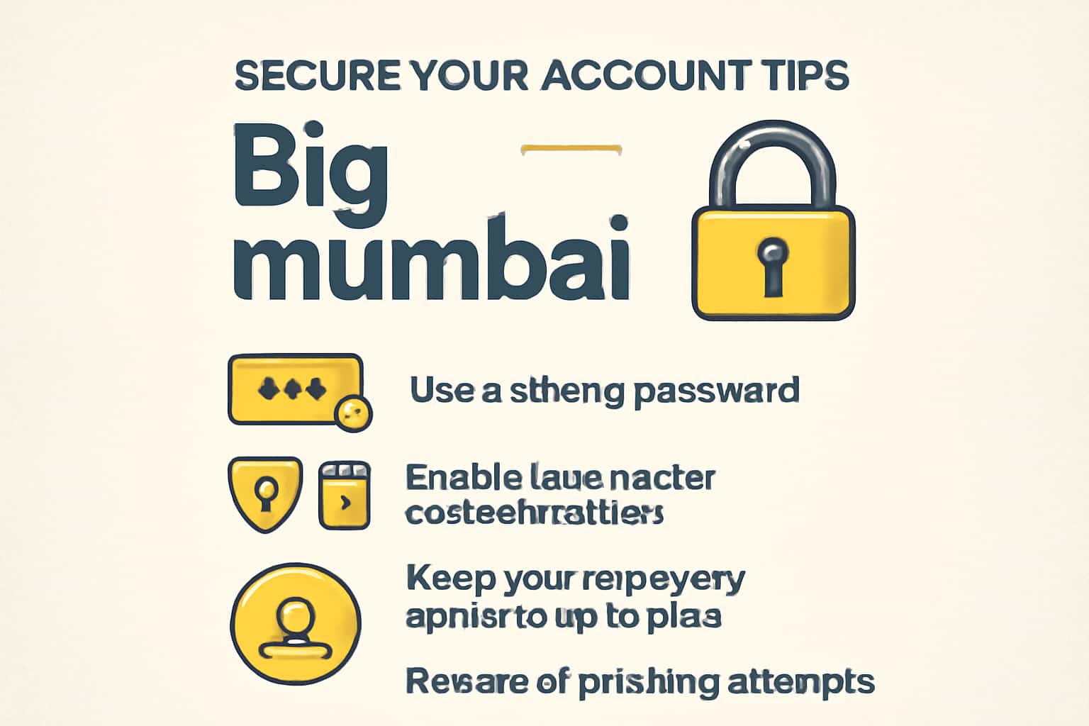 An informative visual representation of securing your Big mumbai account.